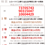 台湾レシートくじ当選番号2024年3月発表（2024.01～02）