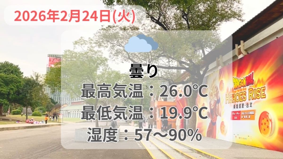 台湾・台北2月24日の天気と服装
